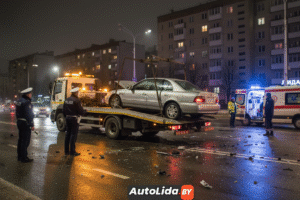 Эвакуация после ДТП в Лиде