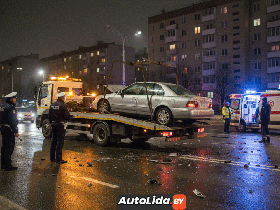 Эвакуация после ДТП в Лиде